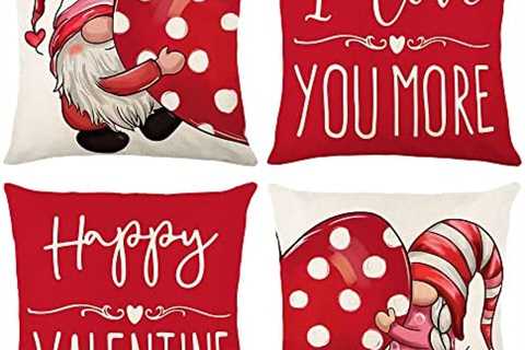 Redkey Valentines Pillow Covers Set of 4 for Valentines Day Decoration Throw Pillow Cover..