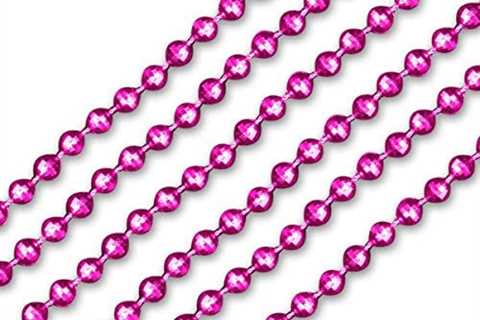 FlashingBlinkyLights Pink Round Ball Mardi Gras Bead Necklaces (Set of 144)