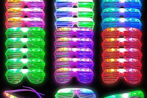 30 Pcs LED Glasses, 6 Colors Glow In The Dark Light Up Glasses Party Favors for Kids and Adults,..