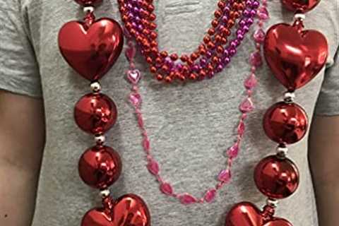 Valentine’s Day Heart Shaped Beads Necklaces Large Bachelor Party Bead Necklace Ornament