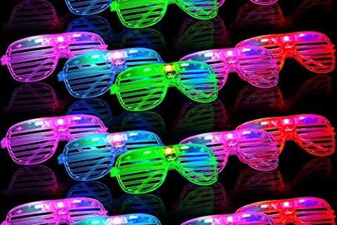 84 Pcs Led Glasses, 5 Colors Glow in the Dark Party Supplies Led Party Sunglasses, Light up Glasses ..