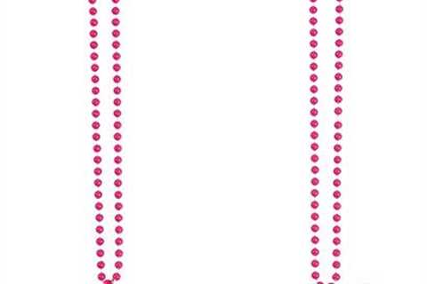 Fun Express – Pink Ribbon Sayings Beaded Necklaces – Jewelry – Mardi Gras Beads – Mot Shaped – 12..