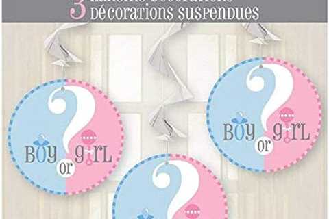 Unique, Gender Reveal Hanging Decorations, 26 Inches, Party Supplies – Pack of 3