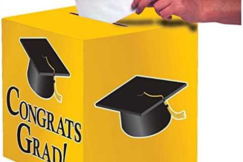 Creative Converting Congrats Grad Card Holder Box, School Bus Yellow –