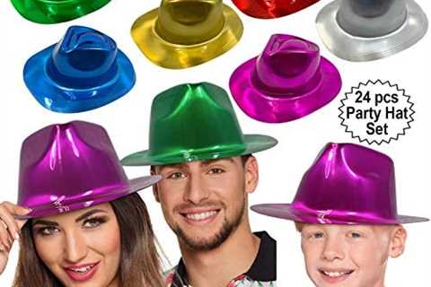 AnapoliZ Party Gangster Hats 24 pcs | New Year’s Celebration Hats | Metallic Colors Assorted |..