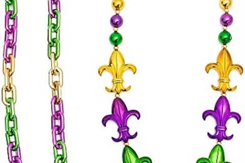 Ygdvlog Mardi Gras Decorations 2 PCS 21.6in/13.7in Mardi Gras Beads Umbo Necklace, Mardi Gras Beads ..