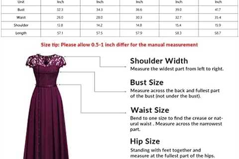 Miusol Women’s Formal V Neck Elegant Floral Lace Bridesmaid Maxi Dress