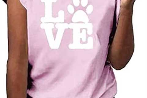 Womens Valentines Day Tshirts Short Sleeve Love Heart Printed Tees T-Shirt Oversized Blouse..