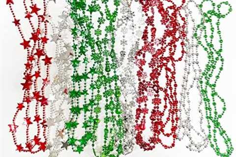 VLUV 9 PCS Christmas Necklace Bulk Bead 32″ Mardi Gras Beads Necklaces for Party Favors Supplies..