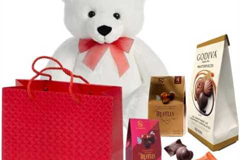 Valentines day Premium Gift Basket| 12 Plush Teddy Bear(Color may vary)| Godiva Masterpieces..