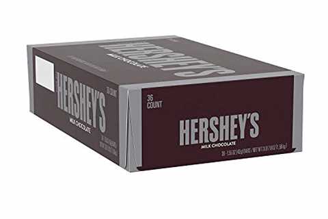 HERSHEY’S Milk Chocolate Candy, Bulk, Individually Wrapped, Gluten Free, 1.55 oz, Bars (36 Count)