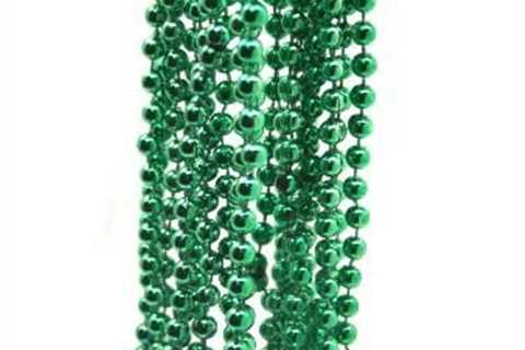 33″ 7 mm METALLIC GREEN BEADS