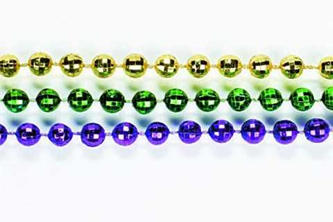 Faceted 33″ Mardi Gras Beads (4 Dozen)