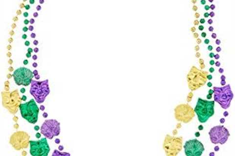 Beistle 50562 3-Pack Mardi Gras Mask Beads, 48-Inch