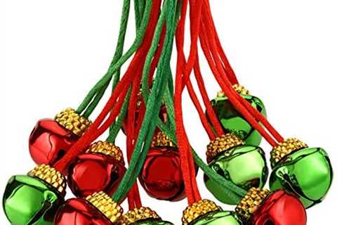 60 Pieces Christmas Bell Necklaces Christmas Holiday Necklaces for Christmas Supplies (Red and..