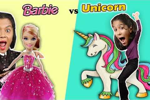 Cute UNICORN Vs Beautiful BARBIE Challenge | Barbie Vs Unicorn | Pari''s Lifestyle