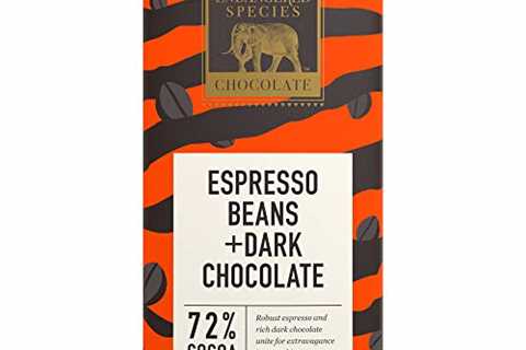 Endangered Species Chocolate Bars | Rich Dark Chocolate Bar | 72% Cocoa with Espresso Beans | Made..