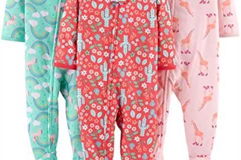 Simple Joys by Carter’s Toddlers and Baby Girls’ Loose-Fit Polyester Jersey Footed Pajamas, Pack of ..