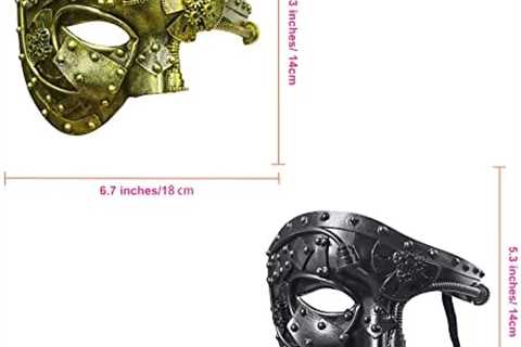 MAKEATREE 2PCS Masquerade Mask for Men..