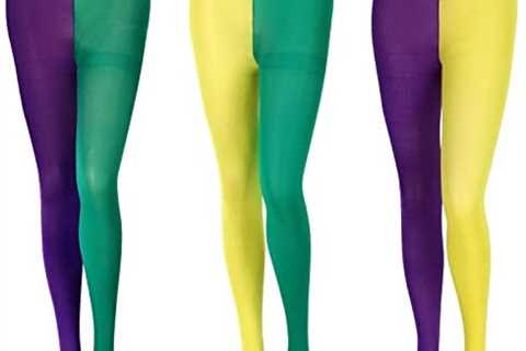 3 Pairs Tights Full Length Tights for Women Elastic Striped Leggings Footed Tights for Mardi Gras..