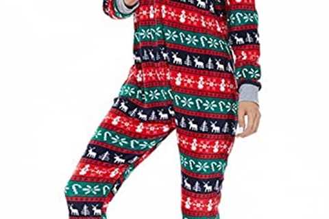 Rufeud Onesie Christmas Pajamas for Women, Cute Winter Womens Loungewear, Warm Soft Holiday Pjs for ..