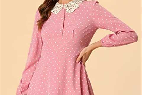 Allegra K Women’s Valentine’s Day A-Line Heart Print Peter Pan Collar Mini Dress