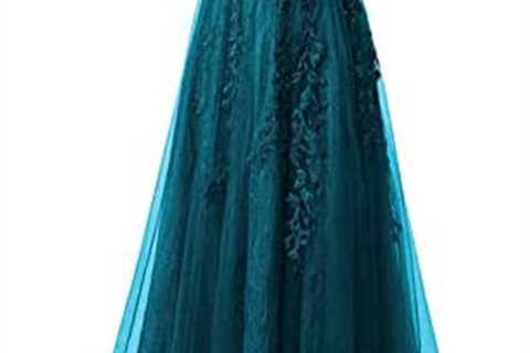 Teens Tulle Lace Applique Prom Dress Long Spaghetti Straps Ball Gown Split for Women Formal Evening ..