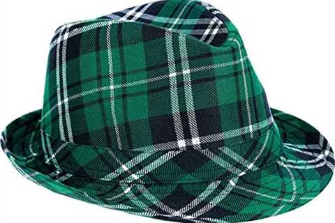 amscan St. Patrick’s Day Plaid Fedora Hat – 5 1/8″ x 10″, One Size, Green – Pack of 1