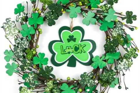 Lotus Hills St Patricks Day Decorations, 20″ St Patrick’s Day Wreath for Front Door, Saint Patricks ..