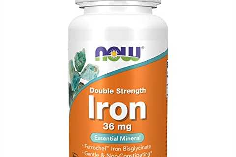 NOW Supplements, Iron 36 mg, Double Strength, Non-Constipating, Essential Mineral, 90 Veg Capsules