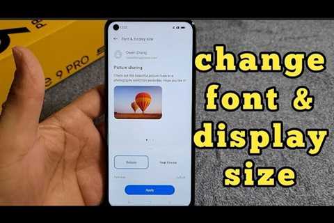 how to change font and display size for realme 9 pro