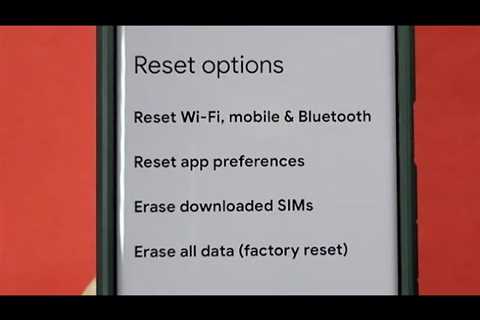 reset options for Google Pixel 6 Pro phone