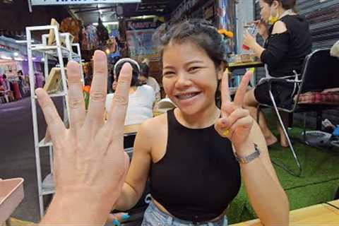 💅 STREET MANICURE on my NASTY FINGERS: Made her PROUD! (2nd video w/cutie Ta) Pattaya, Thailand..