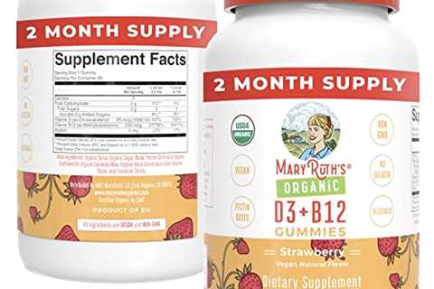 Vitamin D3 + Vitamin B12 Gummies | 2 Month Supply | USDA Organic | Vitamin D  B12 Supplement for..