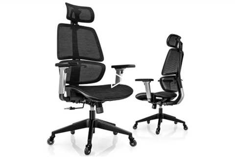 LINSY HOME High-Back Office Chair, Swivel Ergonomic Task Chair with Adjustable Headrest and Arms