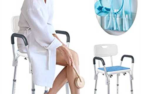 Adjustable Padded Shower Stool with Backrest