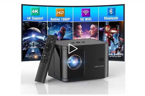 5G WiFi Mini Bluetooth Projector 4K Support, 300 ANSI HD 1080P Portable Video Projector