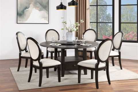 CM3260EX-7PC 7 pc Newporte espresso finish wood 60″ round dining table set with lazy susan. Click..