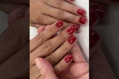 CND Shellac manicure in Rebellious Ruby #manicure #cndshellac #cndshellacrebelliousruby