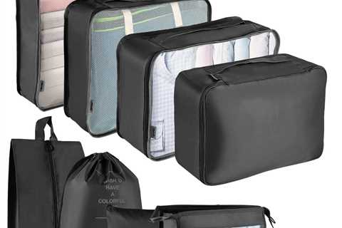 8-Piece Black Foldable Travel Cube Set