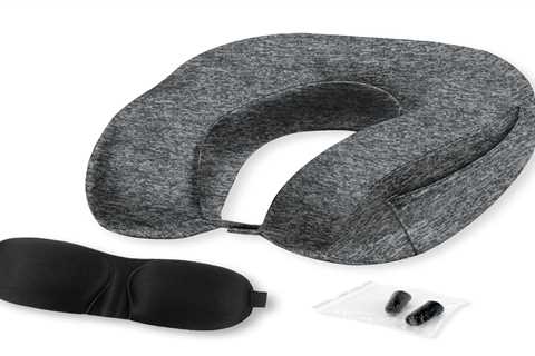 SwissTech Memory Foam Neck Pillow in Heather Gray