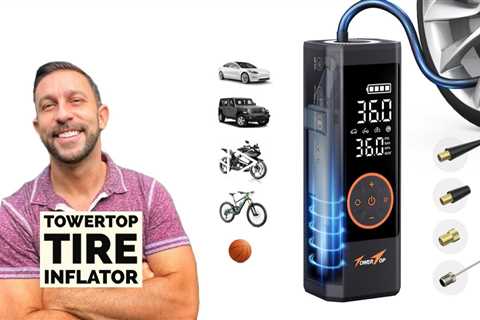 TowerTop Tire Inflator Portable Air Compressor: 2.5X Faster Inflation