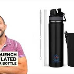 LIFEQUENCH Insulated Water Bottle with Straw and Handle