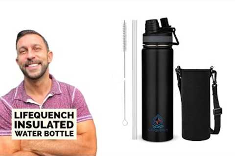 LIFEQUENCH Insulated Water Bottle with Straw and Handle