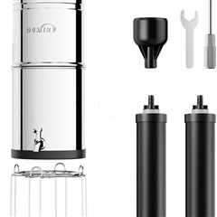 OEMIRY Gravity-Fed Water Filter System, NSF/ANSI Standard, 304 Stainless Steel System