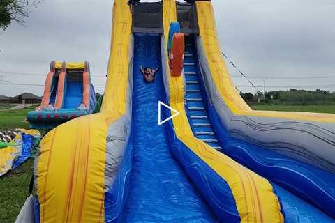 Make a Splash with the 18ft Big Splash Tropical Water Slide! - Jumpin Joy Party Rentals