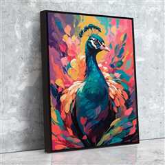 Vivid Peacock Canvas Art Colorful Wildlife Painting With Abstract Flowing Colors - Etsy