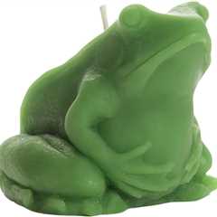 Big Dipper Wax Works Beeswax Green Frog Candle | 24-Hour Burn & Natural Glow