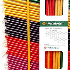 Petekoğlu 40 Pieces Pure Beeswax Candles - Dripless, Smoke-Free Taper Candles for Birthday & Church