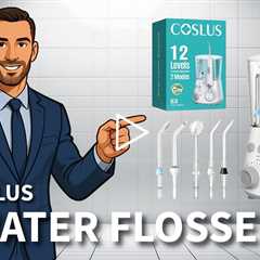 COSLUS E2 Advanced Water Flosser for Teeth - 2 Modes & 12 Pressure Settings - 5 Jet Tips